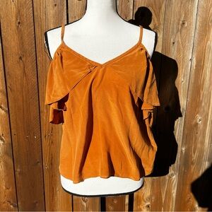 Madewell Orange Women's Ruffle Top